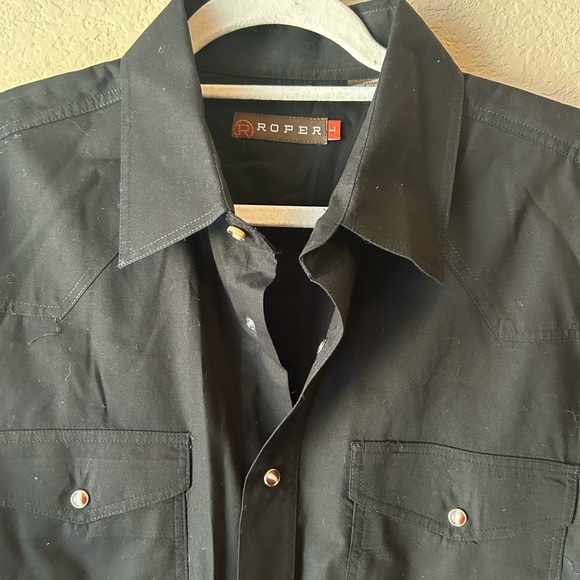 Roper Men's Black Casual Button Down Shirt - Picture 2 of 4